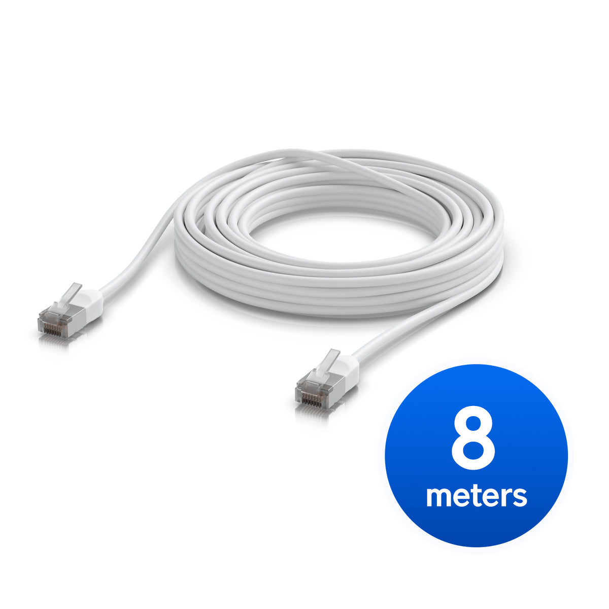 Ubiquiti UniFi Premium Patch Cable Outdoor, 8M, White, Ultra-thin, Rugged