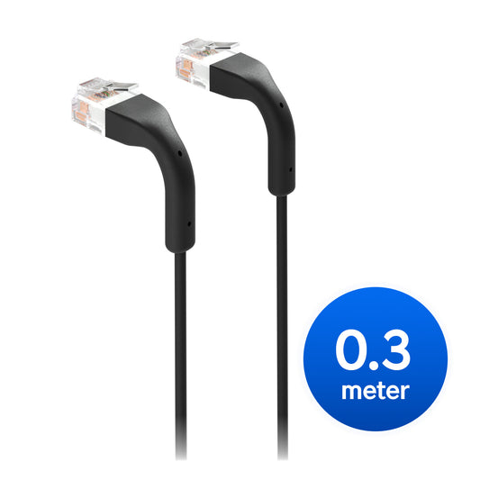 Ubiquiti UniFi Patch Cable, Length 0.3m, Black, Ultra-Thin Patch Cable With GbE