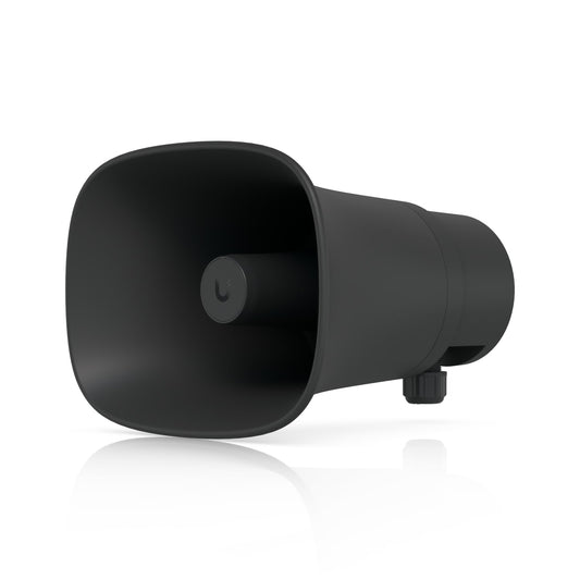 Ubiquiti AI Horn Speaker, Black,All-weather PoE 120 dB Horn Speaker With