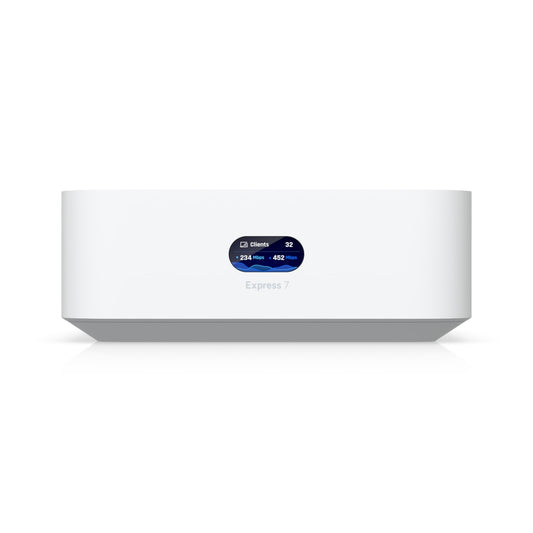 Ubiquiti UniFi Express 7, Mesh-scalable, Super-compact 10G Cloud Gateway, Integrated WiFi 7 With 6 GHz support, 140 mÂ² Coverage
