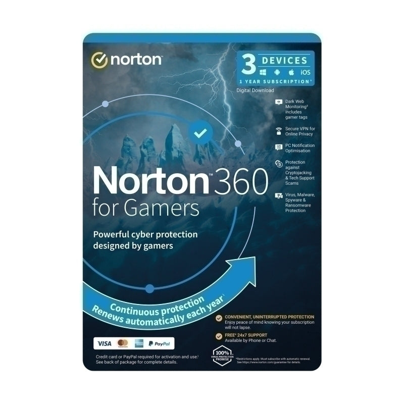 Norton 360 Gamer 1U 3D 1 年