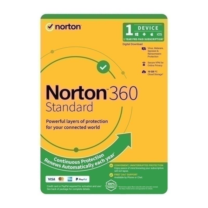 Norton 360 Standard - 1 User 1 Device 1 Year Sub - ESD Version