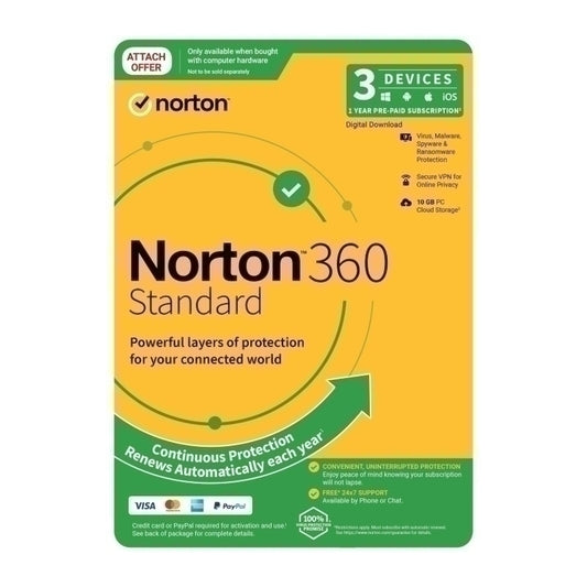 Norton 360 Standard - 1 User 3 Devices 1 Year Sub - ESD Version