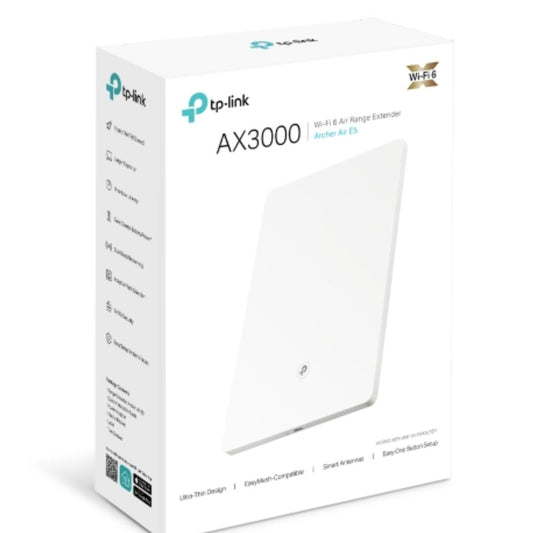 TP-Link Archer Air E5 AX3000 Dual-Band Wi-Fi 6 Air Range Extender, 574Mbps @2.4GHz + 2402Mbps @5GHz , 8mm Ultra-thin Shell, Multiple Install Design
