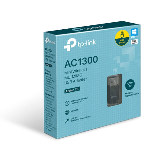 (E)TP-Link Archer T3U AC1300 Mini Wireless MU-MIMO USB Adapter，Mini Size
