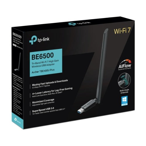 TP-Link Archer TBE400U Plus BE6500 Tri-Band Wi-Fi 7 High Gain Wireless USB