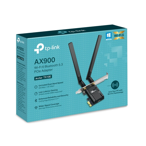 TP-Link Archer TX10E AX900 Wi-Fi 6 Bluetooth PCIe Adapter Dual bands 287Mbps at