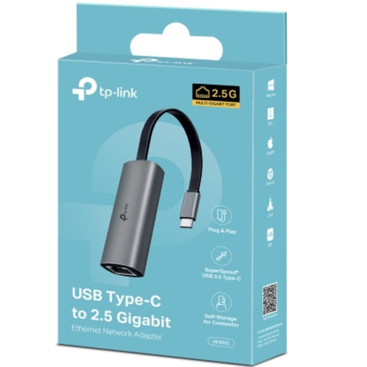 TP-Link UE302C USB Type-C to 2.5 Gigabit Ethernet Network Adapter, 1Ã—USB 3.0 Type-C Connector, 1Ã—2.5 Gigabit Ethernet Port, Foldable and Portable Desi
