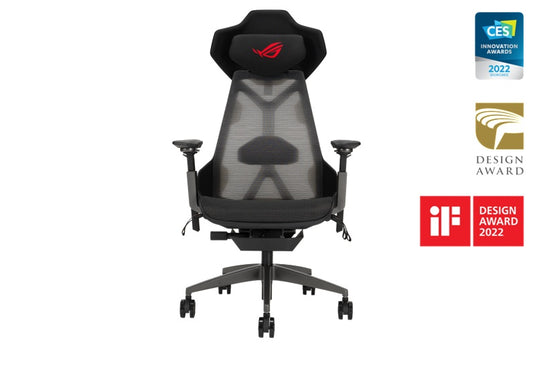 ASUS ROG Destrier Ergo Gaming Chair - Black, 150kg Load, 3D 360° Armrests