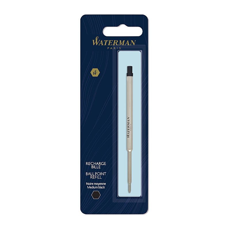 Parker Waterman BP Refill Med Blk Pk1