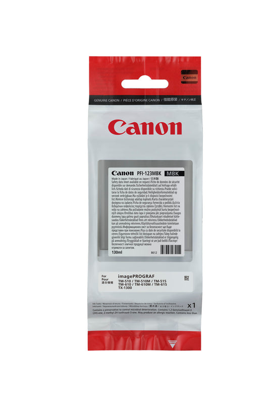 Canon PFI-123MBK Matte Black Ink For TM510/610 Range - 130ML