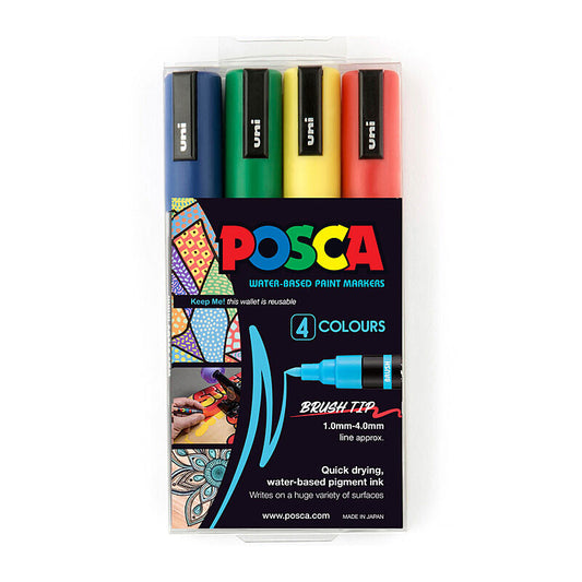 Posca PC5BR Paint Mrkr Ast Pk4