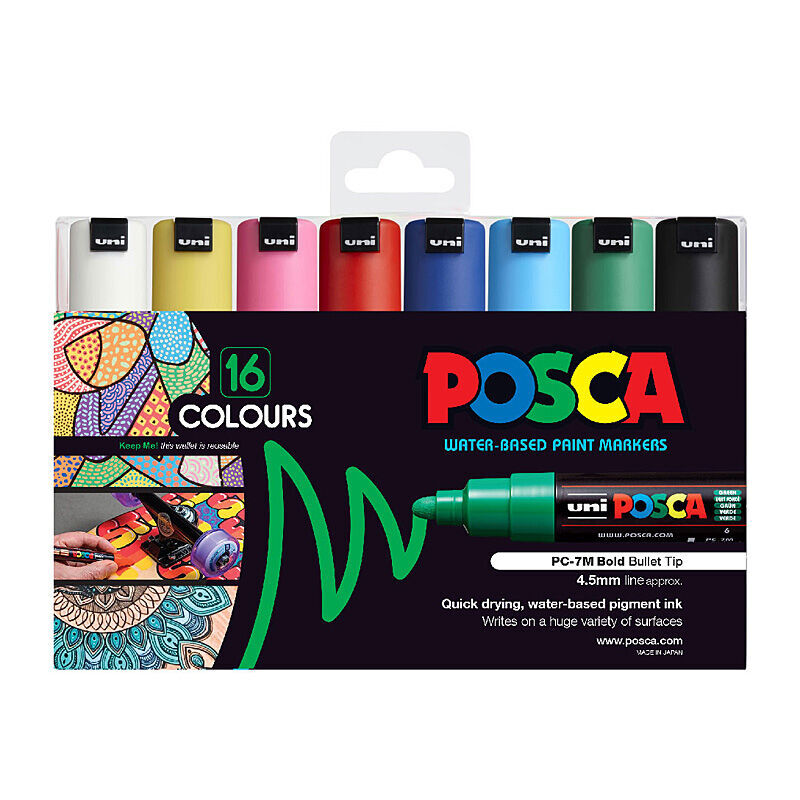 Posca PC-7M Bold Blt Asst Pk16