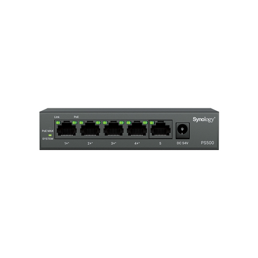 Synology PS500 5-Port Unmanaged Gigabit PoE+ Switch
