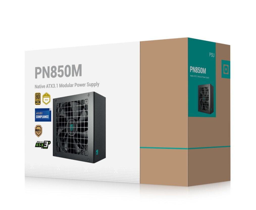 DeepCool PN850M Gamer Storm 850W 80+ Gold Certified Fully Modular ATX Power Supply, 120mm Fan, Japanese Capacitors, DCtoDC, ATX12V V3.1, 100,000 MTB