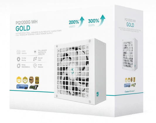 DeepCool PQ1200G WH 1200W Gamer Storm 80+ Gold/Cybenetics Fully Modular ATX
