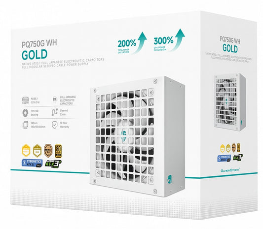 DeepCool PQ750G WH 750W Gamer Storm 80+ Gold/Cybenetics Fully Modular ATX Power