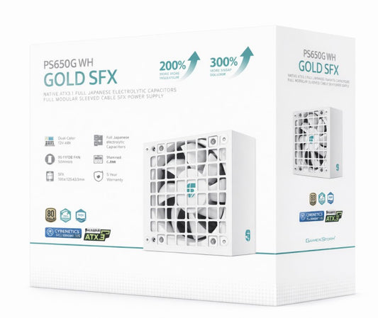 DeepCool PS650G WH 650W Gamer Storm SFX ,Full Japanese Electrolytic Capacitors