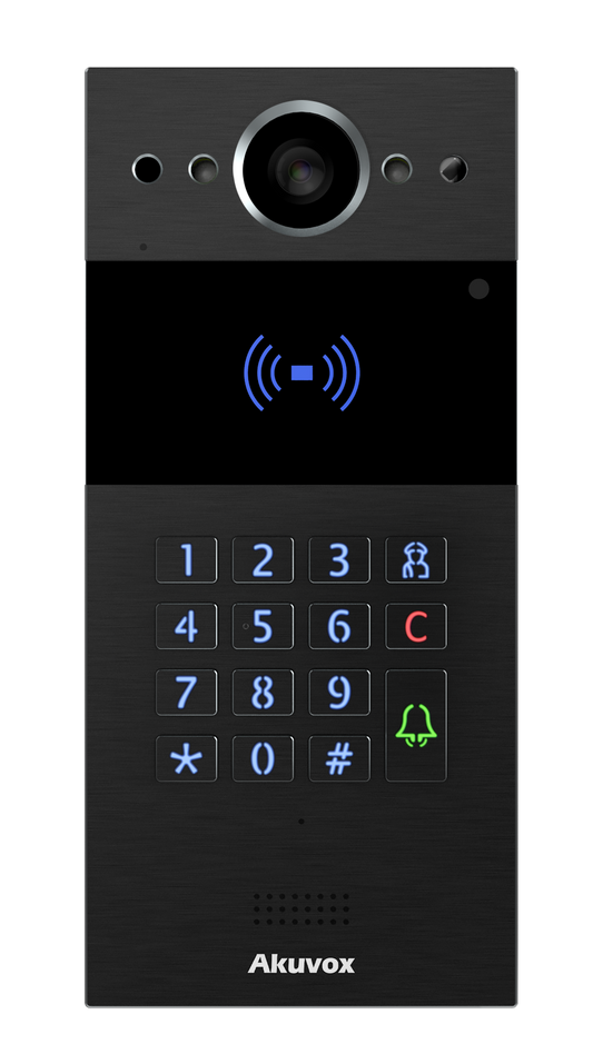 Akuvox SIP Intercom With Keypad And RF Card Reader Black