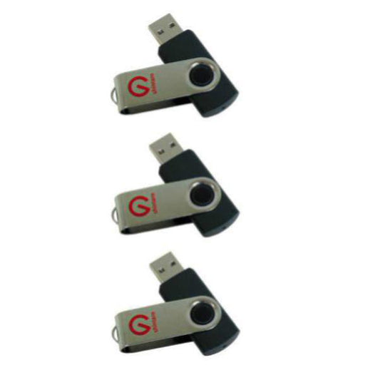 Shintaro 8GB USB 2.0 Rotating Pocket Disk - 3 Pack