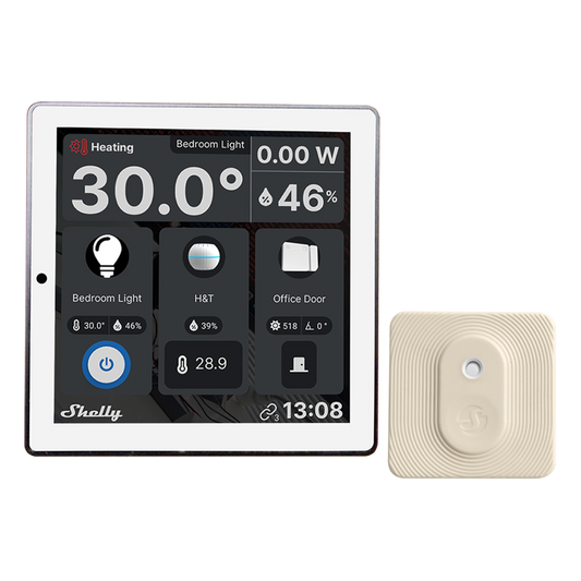 SHELLY WALL DISPLAY WHITE WITH SMART HUMIDITY AND TEMPERATURE SENSOR