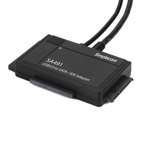Simplecom SA491 3-IN-1 USB 3.0 TO 2.5", 3.5" &amp; 5.25" SATA/IDE Adapter with Power Supply, 1 Year Warranty