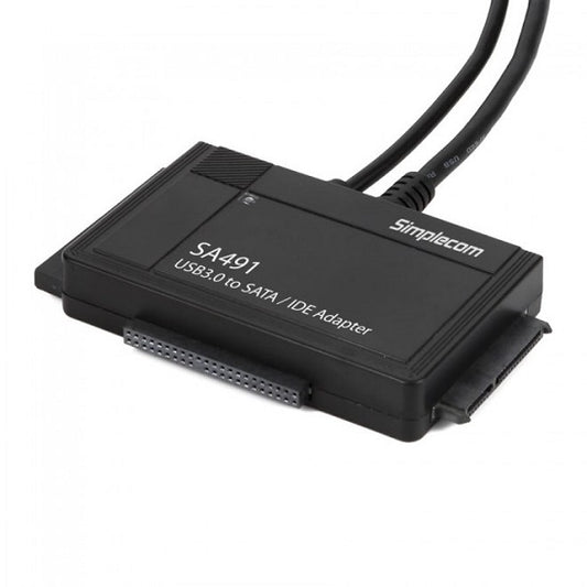 Simplecom SA491 3-IN-1 USB 3.0 TO 2.5", 3.5" &amp; 5.25" SATA/IDE Adapter with Power Supply, 1 Year Warranty