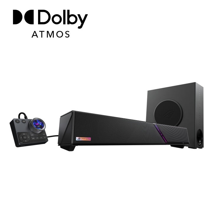 ASUS ROG Gjallar Gaming Soundbar, 2.1.2 Dolby Atmos, 5G Wireless Subwoofer