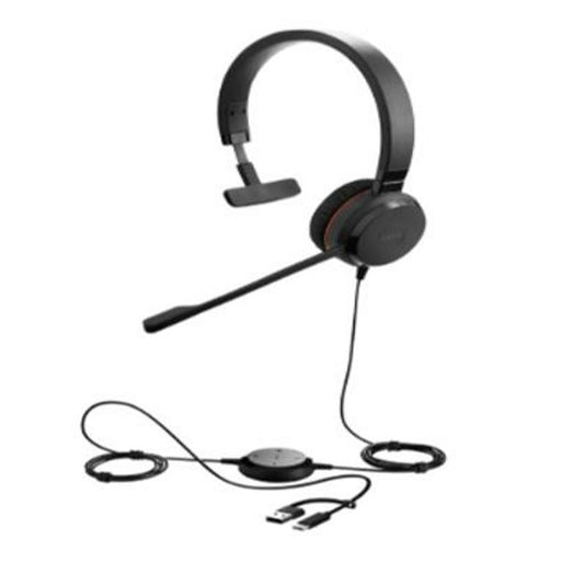Jabra Evolve 30 II, USB C/AÂ Mono UC, Great calls and music,  Plug-and-play connectivity, Manage calls easily, Flexible connectivity via 3.5 mm jack