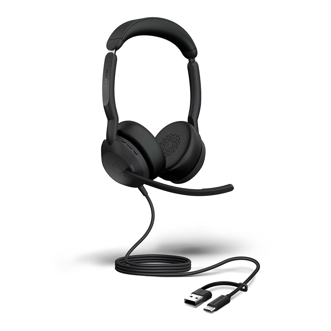 Jabra Evolve2 50, USB C/A MS Stereo Headset, BluetoothÂ®, 4 microphones, Active Noise Cancellation, Busylight, Call management, Air Comfort technology