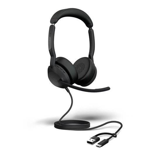 Jabra Evolve2 50, USB C/A MS Stereo Headset, BluetoothÂ®, 4 microphones, Active Noise Cancellation, Busylight, Call management, Air Comfort technology