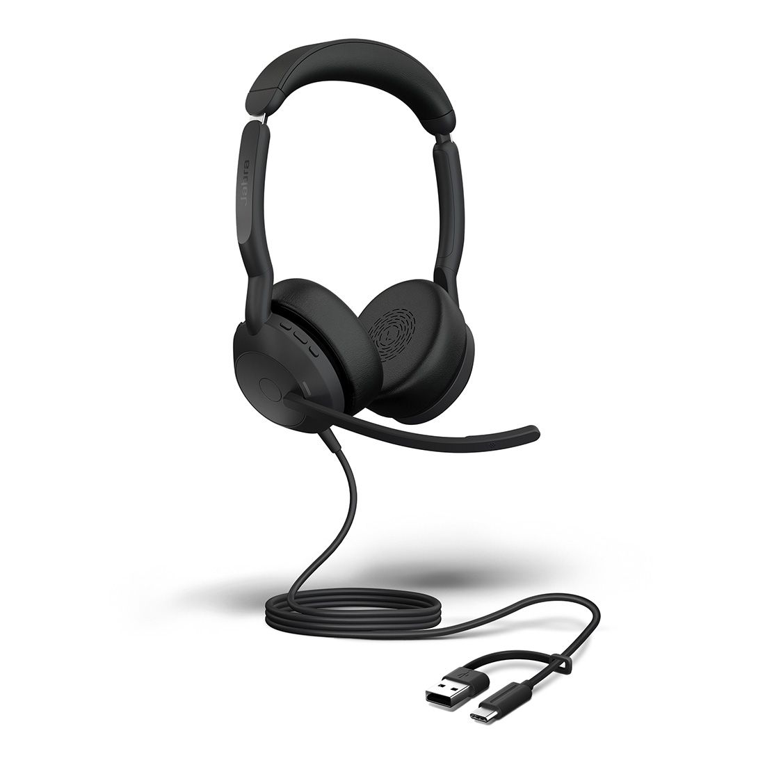 Jabra Evolve2 50, USB C/A UC Stereo Headset, BluetoothÂ®, 4 microphones, Active Noise Cancellation, Busylight, Call management, Air Comfort technology