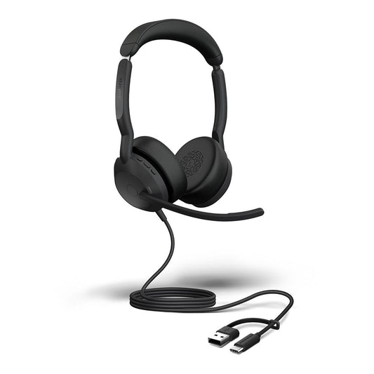 Jabra Evolve2 50, USB C/A UC Stereo Headset, BluetoothÂ®, 4 microphones, Active Noise Cancellation, Busylight, Call management, Air Comfort technology
