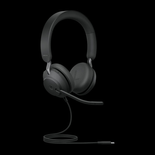 Jabra Evolve2 40 SE Wired USB-C MS Stereo Headset, 360Â° BusyLight, Noise Isolationg Ear Cushions, 2Yr Warranty, Plug-and-play, 3-Microphone Technology
