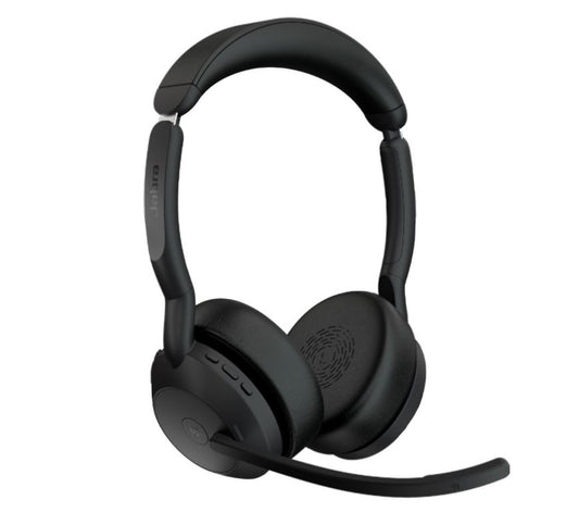 Jabra Evolve2 55 USB A Stereo Teams Active Noise Cancellation, Link 380 BluetoothÂ® Adapter ,30m Wireless Range, 18 Hours Battery Life