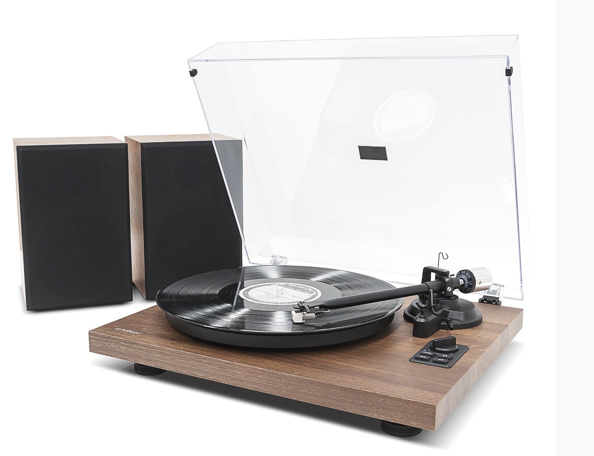 mbeatÂ®HIFI Turntable with Speakers - Vinyl Turntable Record Player with 36W Bookshelf Speakers, 33/45 RPM, Bluetooth Streaming via Smart Devices