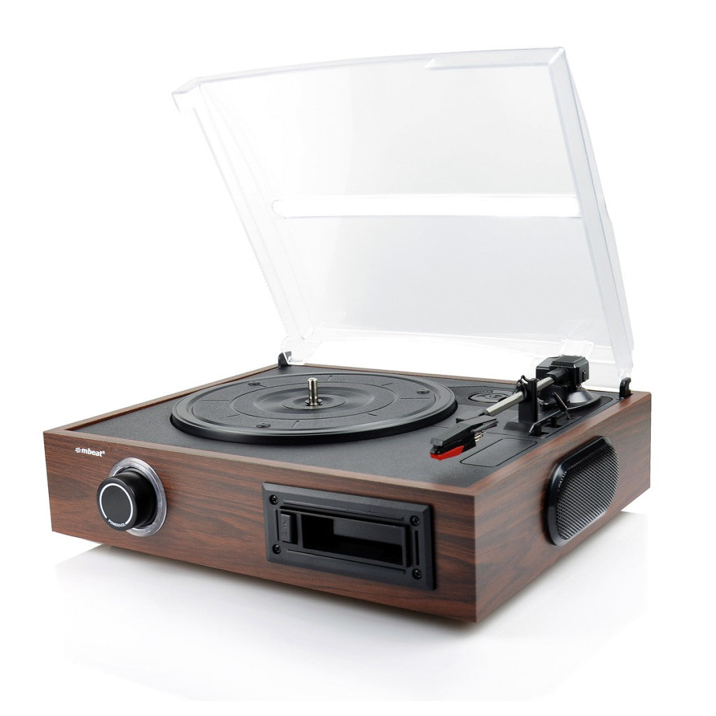 mbeatÂ® USB Turntable and Cassette to Digital Recorder- Cassette Player, 33.3/45/78 RPM Vinyls and Cassette Record Player, USB Recording to PC MAC (LS)