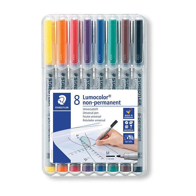 Staedtler ST Lumo Non-Perm Pen Med Wlt8