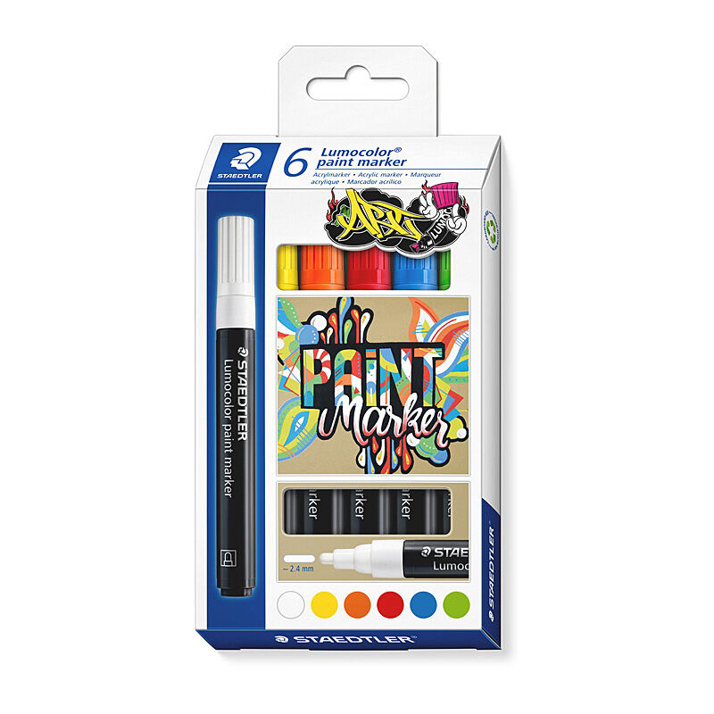 Staedtler Staed Lumo Paint Mrkr Ast Pk6