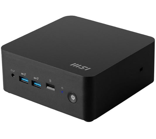 MSI Cubi NUC 1M-017BAU miniPC barebone, Black, Core 5-120U/Up to DDR5/2*M.2/2*HDMI/2*TBT/2*LAN/Wifi6/Card Reader/Switch Cable/3Y