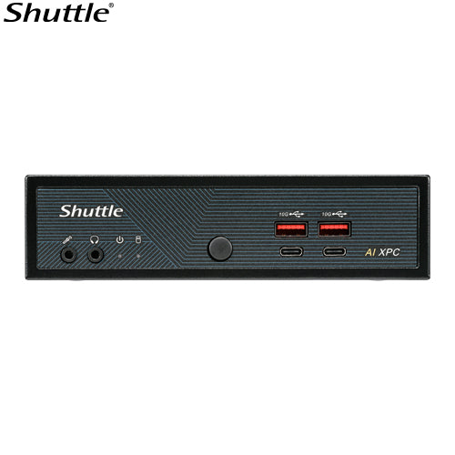 Shuttle AI XPC, Intel Â® Meteor Lake Core Ultra 7 155H processor, 2x DDR5, 3x M.2 2280, 2x HDMI, 2x DP, 8x USB, 4x 2.5G LAN, 1x M.2 2230