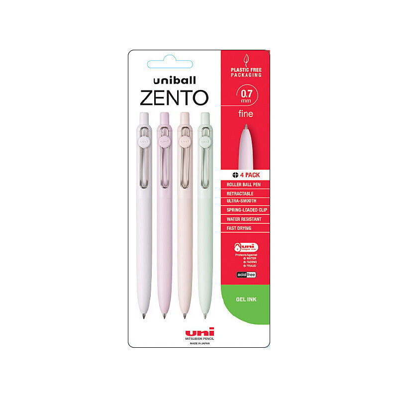 Uni-Ball Uni Zento LiqGel 0.7mm 4pk BK