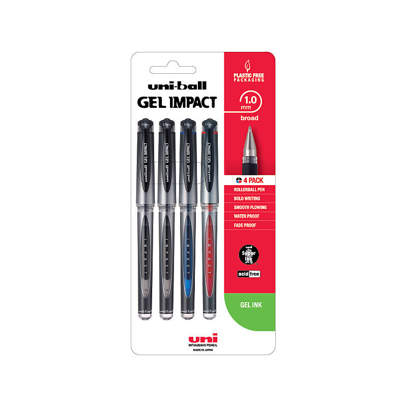 Uni-ball Gel Impact 1.0mm 4pk