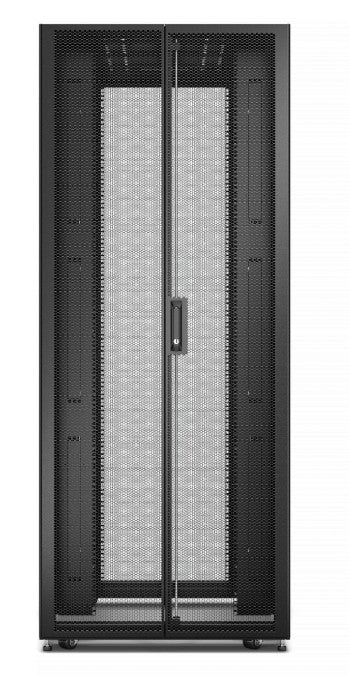 APC Easy Rack, 48U, Black, With Roof, Castors, Feet, 4 Brackets, and Side