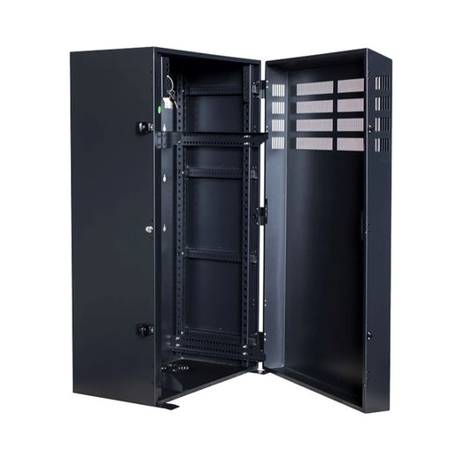 PowerShield Vertical Wall Mount Rack with 8U vertical capacity, provides secure and space-saving mounting for UPS systems