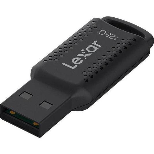 Lexar V400 128GB JumpDriveÂ® USB3.0 Flash Drive, up to 100MB/s read, Black,Securely protect files with Lexar DataShield. 256-bit AES encryption for add