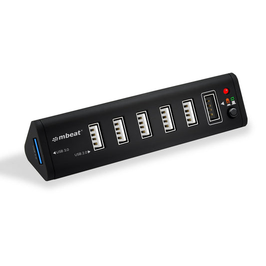 mbeatÂ® 7-Port USB 3.0 & USB 2.0 Hub with 2.1A Smart Charging Function - Data Transfer Rate: USB 3.0 up to 5Gbps, USB 2.0 up to 480Mbps Weight: 250g