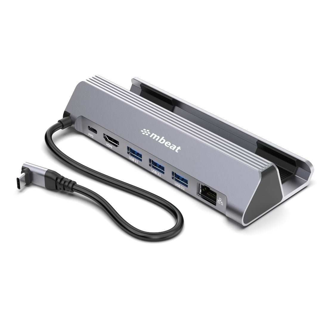 mbeat USB-C Gaming Dock for Steam Deck & ROG Ally 100W PD pass-through 4K@60Hz (3840 Ã— 2160) Gigabit Ethernet up to 10/100/1000Mbps  5Gbps data