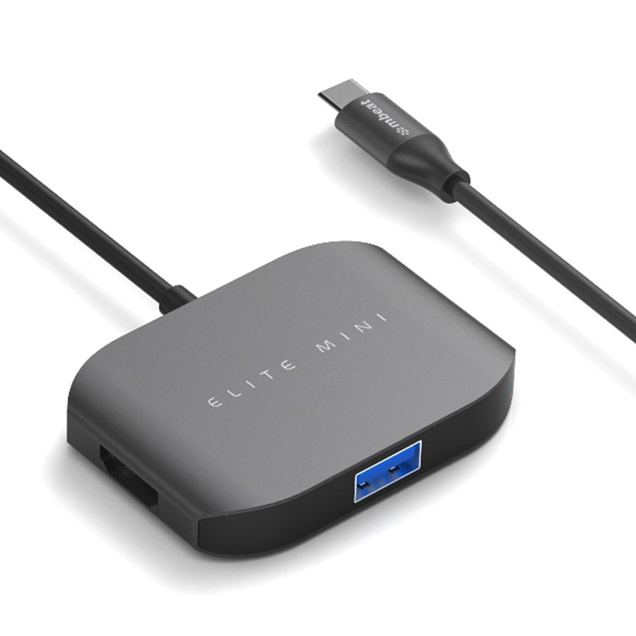 (LS) mbeat USB-C Multi-port Adapter (HDMI + USB 3.0Ã—1 + USB 2.0Ã—1) - Space Grey, Aluminium Design 4K high resolution Data Transfer Rate: Max up to 5Gb