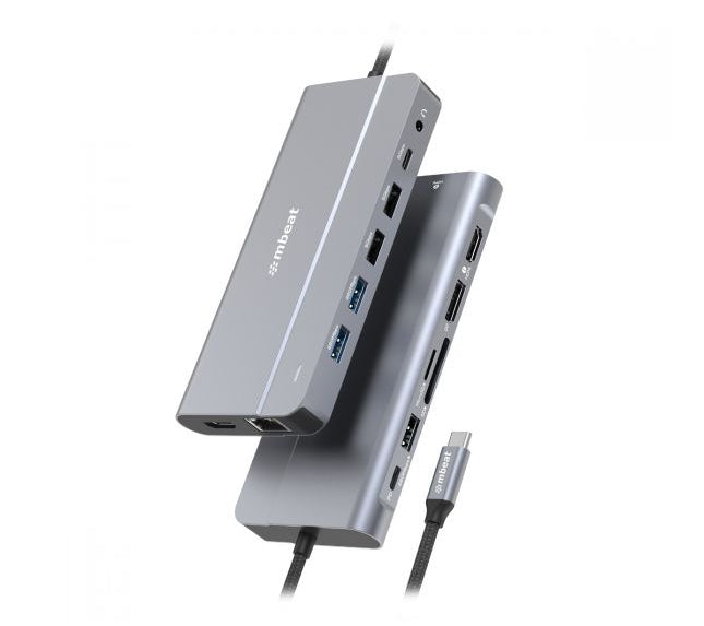 mbeatÂ® Elite X14 Triple 4K Display Multi-Port USB-C Hub USB-C 3.2 Gen 2 Ã— 1, Supports USB-C DisplayPort 1.4 (DP-Alt Mode)  HDMI 2.0 Version Ã— 2, Max.